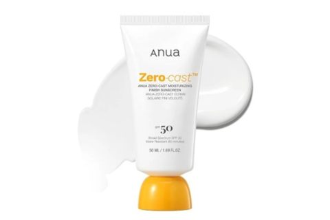 Anua Zero-Cast Moisturizing Finish Sunscreen–50ml/1.69fl.oz No White Cast & Lightweight, Deep Hydration Protective SPF 50+ for Smooth, Even Skin