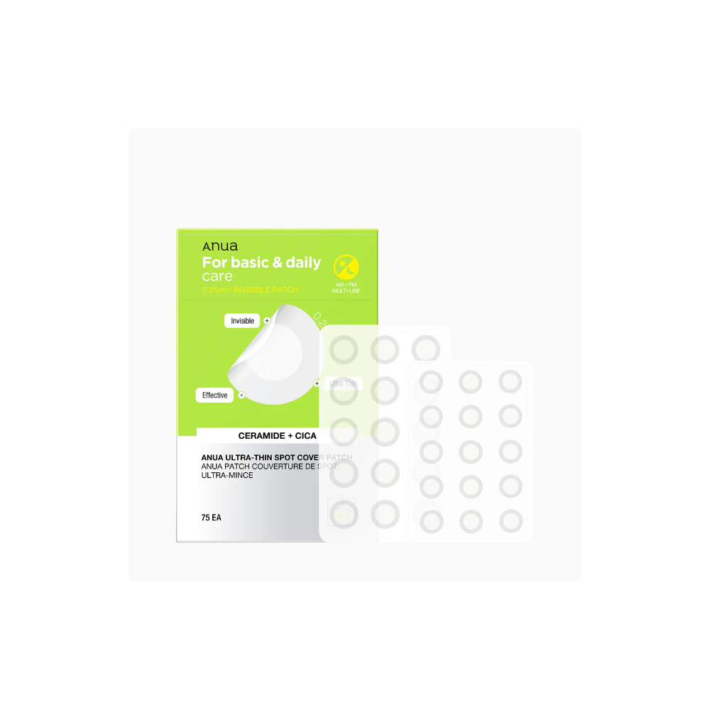 ANUA Ultra-Thin Spot Cover Patch (75 Patches)– Invisible Hydrocolloid Acne Patches with Centella | Korean Skincare